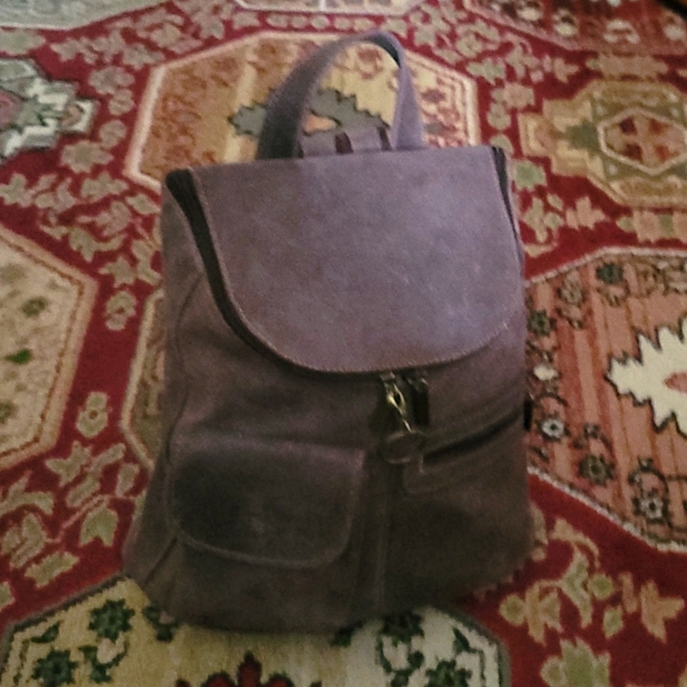 Le Donne Brown Distressed Leather Backpack Purse